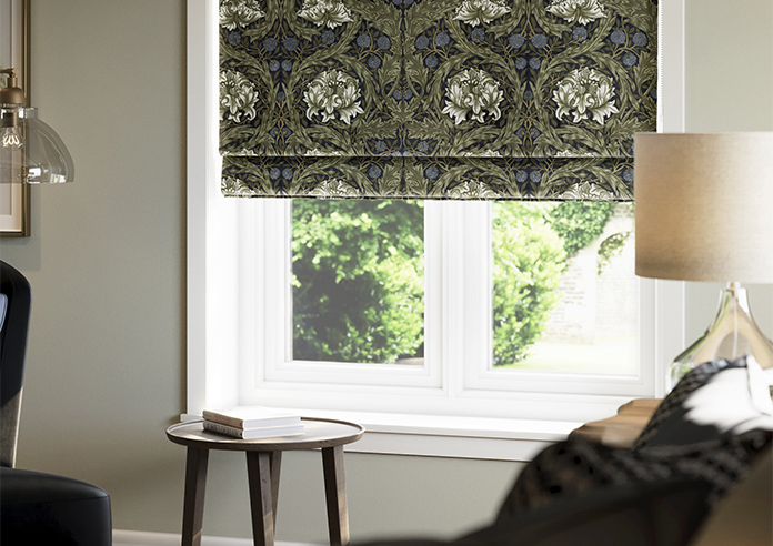 William Morris At Home African Marigold Velvet, Cornflower - Roman Blind - Image 5